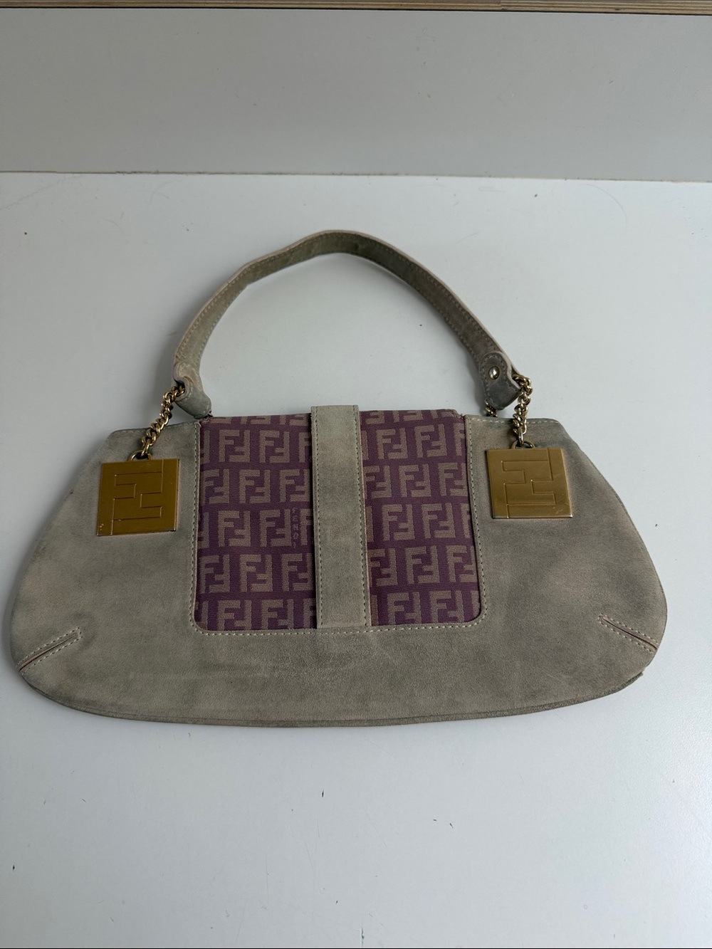 Fendi Zucchino FF shoulder baguette shoulder bag - Picture 2 of 7